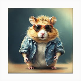Hamster In Sunglasses 2 Canvas Print