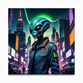 Alien In The City 4 Canvas Print