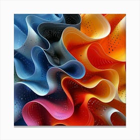 Colorful Wavy Paper Sculpture Canvas Print