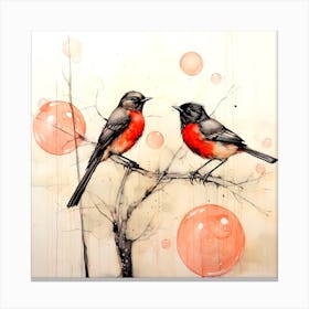 Birds On A Branch Canvas Print