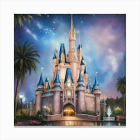 Cinderella Castle Art Print 2 Canvas Print