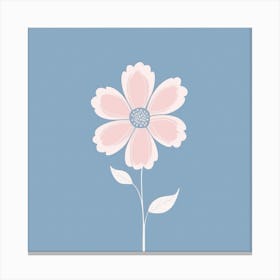A White And Pink Flower In Minimalist Style Square Composition 156 Canvas Print