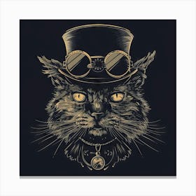 Steampunk Cat 44 Canvas Print