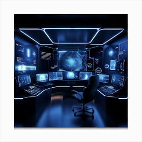 Futuristic Computer Room 1 Canvas Print