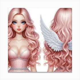 Pink Angel Wig Canvas Print