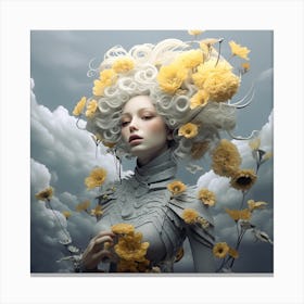 Girl With Flowers Canvas Print