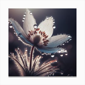 Dewdrops On A Flower Canvas Print