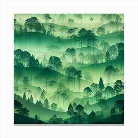 Green Forest Landscape Canvas Print