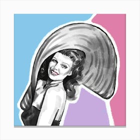 Lady with hat Canvas Print