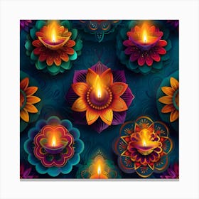 Diwali Themed Banner Texture Featuring Rangoli P 171 Canvas Print