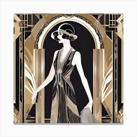 Art Deco Fashion Magazine Cover 1 Canvas Print
