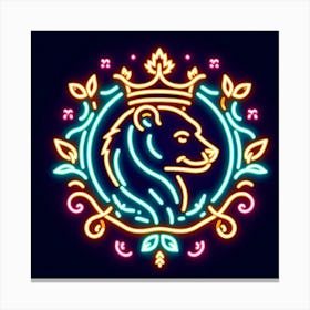 Neon Lion Logo Canvas Print