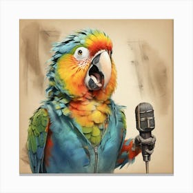 Parrot Singing 1 Canvas Print