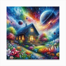 Colorful Galaxy House 1 Canvas Print