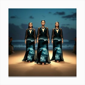 Three Women On The Beach 2 Canvas Print