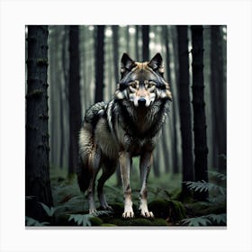 Wolf In The Forest 56 Canvas Print