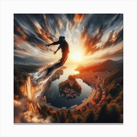 Jumper In The Air Canvas Print