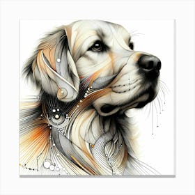 Labrador - Abstract Line Art Illustration 247 Canvas Print