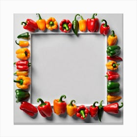 Frame Of Peppers 16 Canvas Print