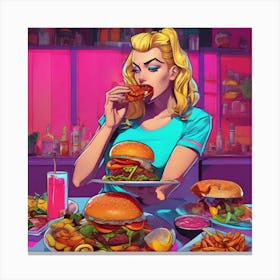 Burger Girl Canvas Print