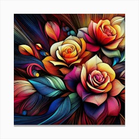 Colorful Roses Canvas Print