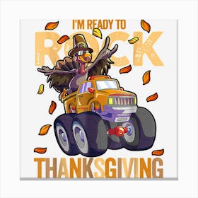 Cool Turkey Monster Truck Funny Thanksgiving Autumn Fall Canvas Print