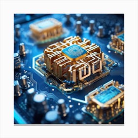 Chip On A Circuit Board Canvas Print