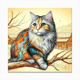 Feline Cat Creative Artwork Illustration 54 Canvas Print