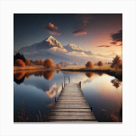 Dock At Sunset Canvas Print