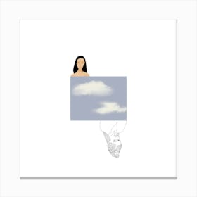 The Curly White Cloud Loves the Sky Canvas Print