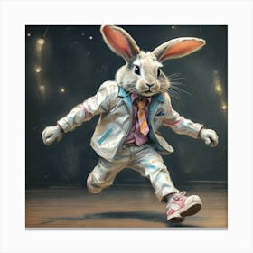 Rabbit In A Suit 3 Canvas Print