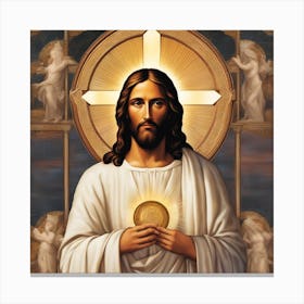 Jesus Holding The Gold Canvas Print