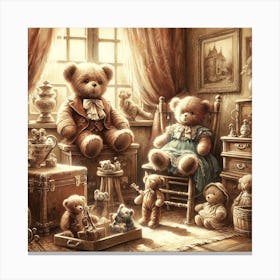 Teddy Bears Art Prints Canvas Print
