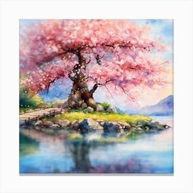 Japanese Sakura In Island 1 Canvas Print