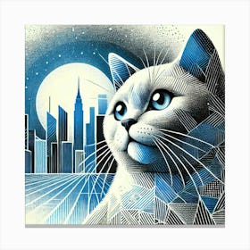 Whispstripe City Cat Canvas Print