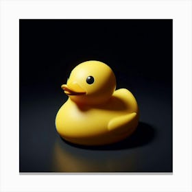 Rubber Duck Isolated On Black 2 Canvas Print