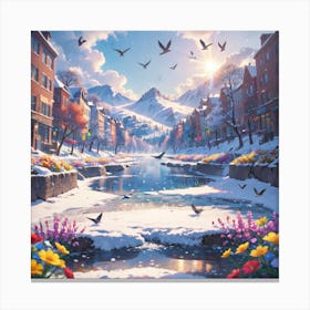 Snowy City Canvas Print