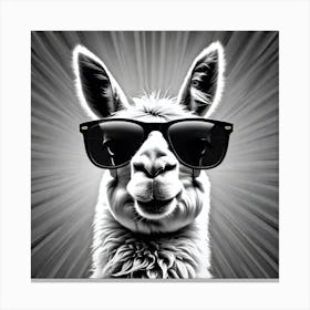 Llama In Sunglasses 3 Canvas Print