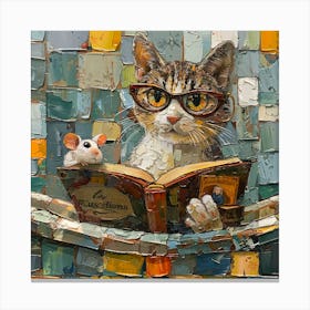 Cat Reading A Book 1 Canvas Print