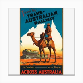 Travel By Trans Australian Railway Across Australia Canvas Print