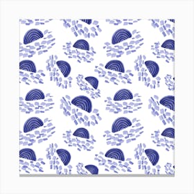 Confetti Rainbows Navy Blue Canvas Print