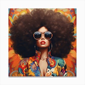 The 70s Inspired Fashion Stylish AfroArt 3 Canvas Print