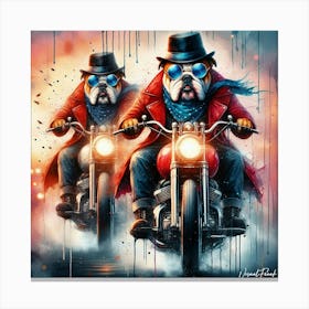 Twin Bulldog Riders Canvas Print