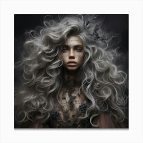 Girl With Long Hair 8 Canvas Print