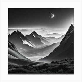 Moonlight In The Mountains 3 Canvas Print
