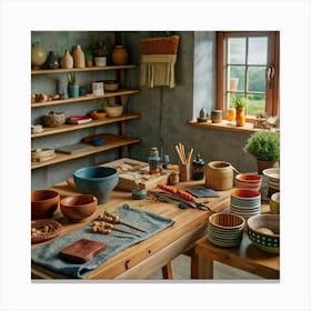 Pottery Studio Canvas Print