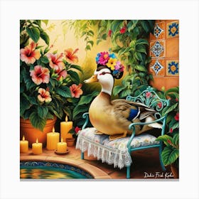 Duck In The Garden 1 Canvas Print