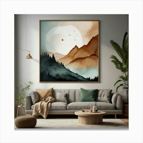 Mountain Landscape Painting Canvas Print