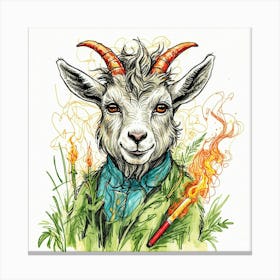 Goat With Horns 17 Canvas Print