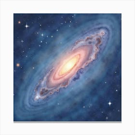 Soft Watercolor View Of A Cosmic Star Field 1 Canvas Print